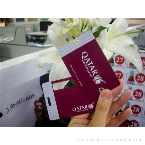 Plastic punched airport luggage tags